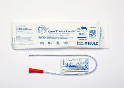 Picture of Urethral Catheter Cure Pocket Cath® Coude Tip Uncoated PVC 16 Fr. 16 InchM16ULC