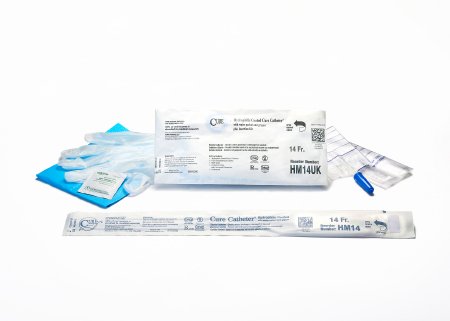 Picture of Intermittentent Catheter Kit Cure Catheter™ U-Shape Straight Tip 14 Fr. Hydrophilic Coated PVCHM14UK