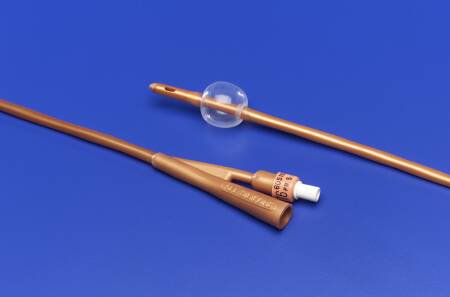 Picture of Foley Catheter Dover™ IC 2-Way Standard Tip 5 cc Balloon 14 Fr. Silver Hydrogel Coated Silicone605148IC