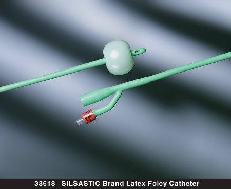 Picture of Foley Catheter Silastic® 2-Way Round Tip 5 cc Balloon 18 Fr. Silicone Coated Latex33618