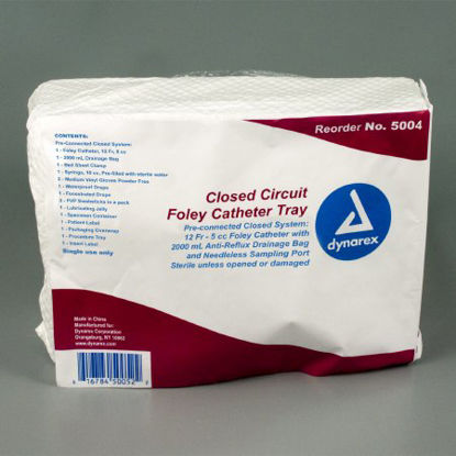 Picture of Closed Circuit Catheter Tray Dynarex® Foley 12 Fr. 5 cc Balloon5004