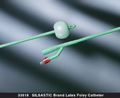Picture of Foley Catheter Silastic® 2-Way Round Tip 5 cc Balloon 24 Fr. Silicone Coated Latex33624