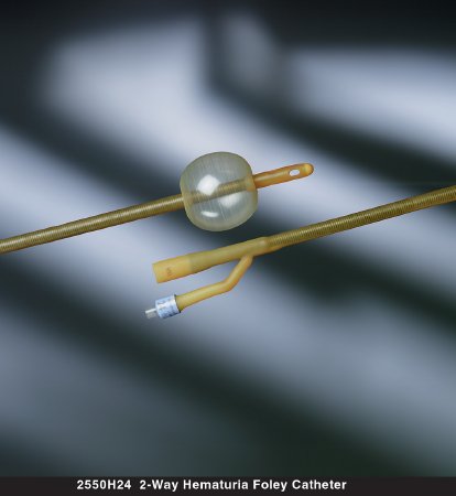 Picture of Foley Catheter Lubricath® 2-Way Round Tip 30 cc Balloon 24 Fr. Hydrophilic Polymer Coated Latex2550H24