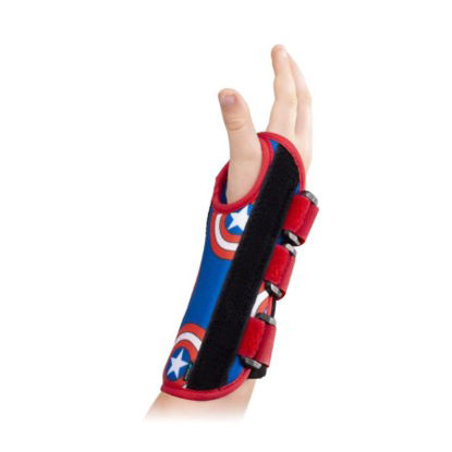 Picture of Wrist Brace DonJoy® Advantage Comfort Featuring Marvel Aluminum / Foam / Nylon Left Hand Blue / Red / WhiteDA191WB01-CAP-Y-L