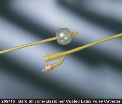 Picture of Foley Catheter Bard® 2-Way Standard Tip 5 cc Balloon 14 Fr. Silicone Coated Latex265714