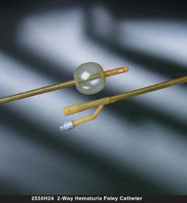 Picture of Foley Catheter Lubricath® 2-Way Round Tip 30 cc Balloon 22 Fr. Hydrophilic Polymer Coated Latex2550H22