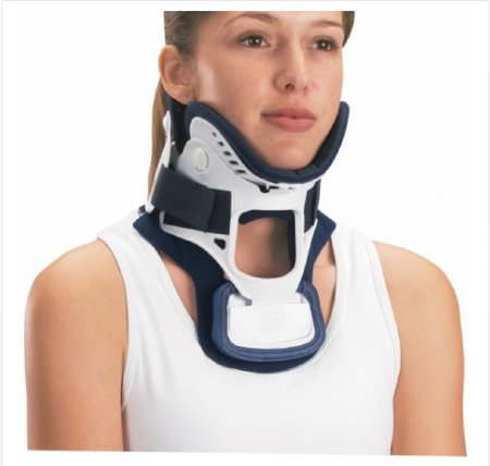 Picture of Rigid Cervical Collar with Replacement Pads ProCare® XTEND 174 Preformed Adult Stout Two-Piece / Trachea Opening 1-3/4 Inch Height 14 to 24 Inch Neck Circumference79-83238