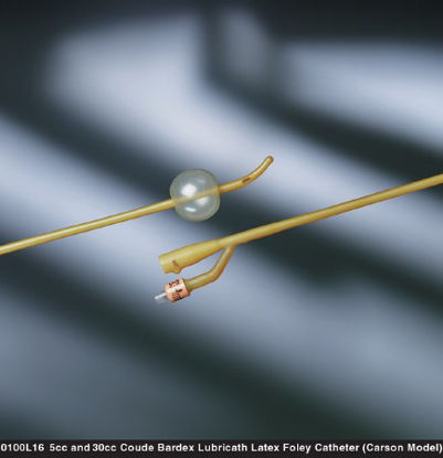 Picture of Foley Catheter Bardex® Lubricath® 2-Way Carson Model Tip 30 cc Balloon 24 Fr. Hydrophilic Polymer Coated Latex0100L24