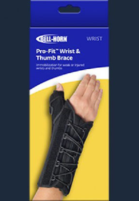 Picture of Wrist Brace with Thumb Spica Bell-Horn® Pro-Fit™ Aluminum / Elastic / Foam / Nylon Right Hand Black One Size Fits MostBH87480