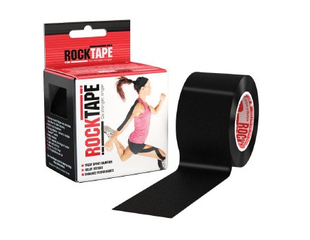 Picture of Kinesiology Tape Rock Tape® Water Resistant Cotton / Nylon 2 Inch X 35 Yard Black Logo NonSterile081678911