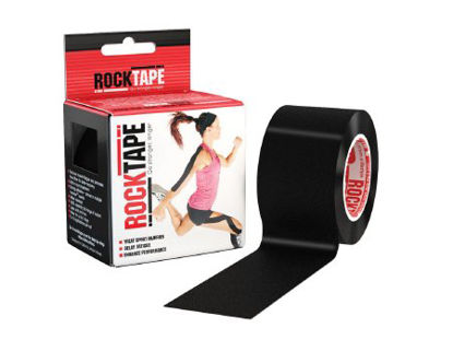 Picture of Kinesiology Tape Rock Tape® Water Resistant Cotton / Nylon 2 Inch X 35 Yard Black Logo NonSterile081678911