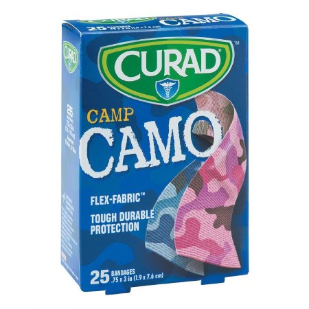 Picture of Adhesive Strip Curad® 3/4 X 3 Inch Fabric Rectangle Kid Design (Blue / Pink Camo) SterileBAN149