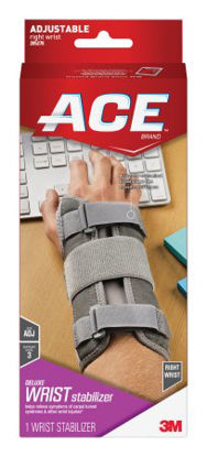Picture of Wrist Brace 3M™ Ace™ Aluminum / Nylon / Polyester / Polypropylene / Polyurethane / Spandex Right Hand Gray One Size Fits Most205278