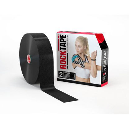 Picture of Kinesiology Tape Rock Tape® Water Resistant Cotton / Nylon 2 Inch X 35 Yard Black NonSterile081678903