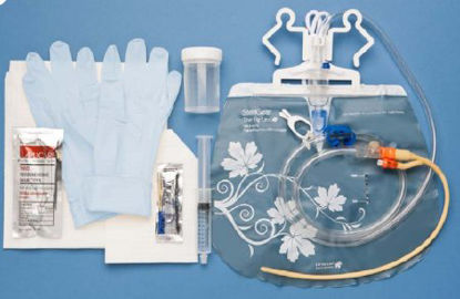 Picture of Indwelling Catheter Tray Fig Leaf® Closed System / Foley 16 Fr. Silicone Coated Latex10274
