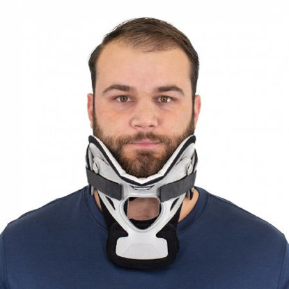 Picture of Rigid Cervical Collar ProCare® XTEND 174 Preformed Adult X-Small Two-Piece / Trachea Opening 1-1/4 Inch Height 8 to 14 Inch Neck Circumference79-83922