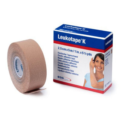 Picture of Orthopedic Corrective Tape Leukotape® K Wave Pattern Adhesive Cotton / Polyacrylate 1 Inch X 5-1/2 Yard Beige NonSterile7297810