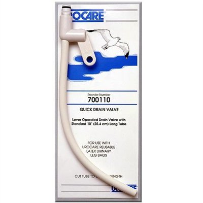 Picture of Long DrainTube Urocare® Quick Drain Valve™ Standard, 0.25 I.D. X 10 Long Inch, White rubber and Plastic, NonSterile700110