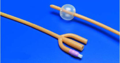 Picture of Foley Catheter Dover™ 3-Way Standard Tip 30 cc Balloon 24 Fr. Silicone Elastomer Coated Latex8887689241