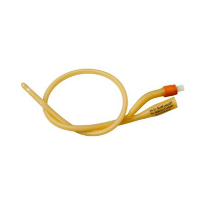 Picture of Foley Catheter Rusch Gold® 3-Way Standard Tip 30 cc Balloon 16 Fr. Silicone Coated Latex183430160
