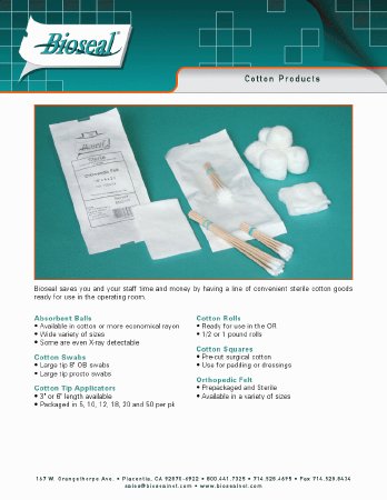 Picture of Swabstick Bioseal® Cotton Tip Wood Shaft 3 Inch Sterile 10 per Pack9310/100