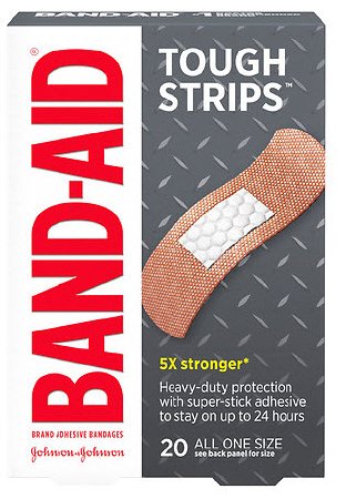 Picture of Adhesive Strip Band-Aid® Tough Strips™ 1 X 3-1/4 Inch Fabric Rectangle Tan Sterile38137004408
