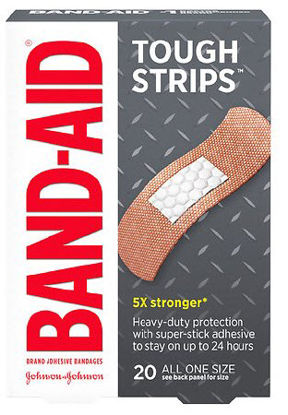 Picture of Adhesive Strip Band-Aid® Tough Strips™ 1 X 3-1/4 Inch Fabric Rectangle Tan Sterile38137004408