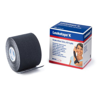 Picture of Orthopedic Corrective Tape Leukotape® K Wave Pattern Adhesive Cotton / Polyacrylate 2 Inch X 5-1/2 Yard Black NonSterile7297823