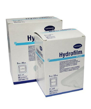 Picture of Transparent Film Dressing with Pad Hydrofilm® Plus Rectangle 2 X 2-4/5 Inch 4 Tab Delivery Without Label Sterile685771