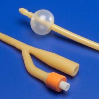 Picture of Foley Catheter Ultramer™ 3-Way Standard Tip 30 cc Balloon 20 Fr. Hydrogel Coated Latex2821