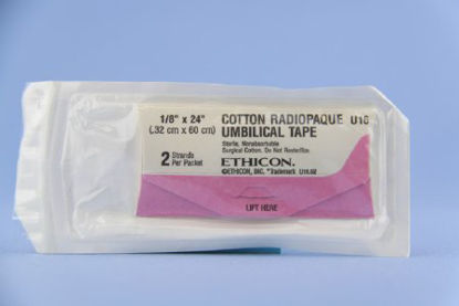 Picture of Umbilical Tape Ethicon® Radiopaque Cotton 1/8 X 24 Inch White SterileU16G