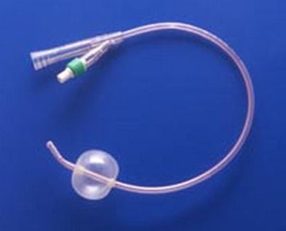Picture of Foley Catheter Soft Simplastic® 2-Way Coude Tip 30 cc Balloon 24 Fr. PVC662430-000240