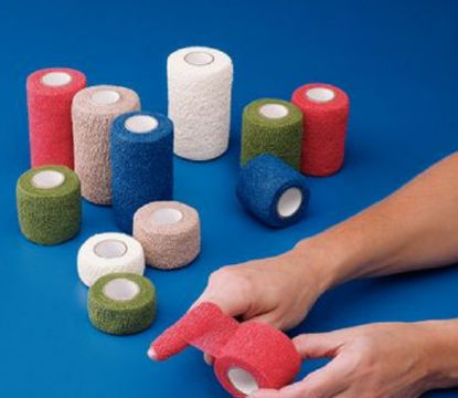 Picture of Cohesive Bandage CoFlex® 2 Inch X 5 Yard 14 lbs. Tensile Strength Self-adherent Closure Blue NonSterileA93632