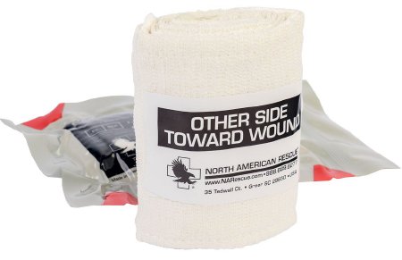 Picture of Compression Bandage NAR Mini Respoinder 4 X 6 Inch Pad / 42 Inch Bandage Standard Compression Hook and Loop / C-Clip Closure Tan Sterile30-0179