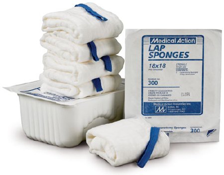 Picture of Surgical Laparotomy Sponge Cotton 18 X 18 Inch 5 Count Rigid Tray Sterile300