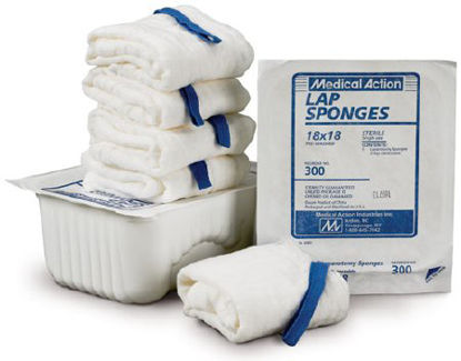 Picture of Surgical Laparotomy Sponge Cotton 18 X 18 Inch 5 Count Rigid Tray Sterile300