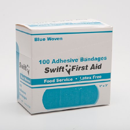 Picture of Adhesive Strip Swift 1 X 3 Inch Fabric Rectangle Blue Sterile017000