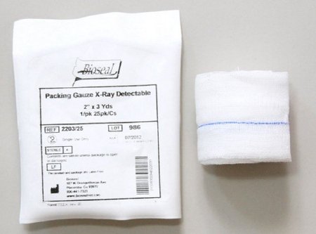 Picture of Wound Packing Bioseal® X-Ray Detectable Gauze Non-impregnated 2 Inch X 3 Yard Sterile2203/25