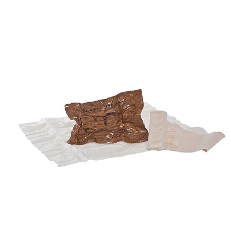 Picture of Trauma Pressure Dressing with Wrap Blast® 6-1/2 Inch X 1.6 Yard Standard Compression Hook and Loop Closure Tan / White 20 X 20 Inch Pad SterileBLAST