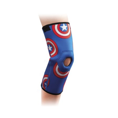 Picture of Knee Support DonJoy® Advantage Kid's Patella Knee Sleeve Featuring Marvel Pediatric Pull-On 11 to 12 Inch Knee Circumference Left or Right KneeDA191KS01-CAP-PED