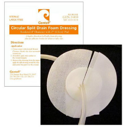Picture of Split Sponge Gentell® Foam 2 Inch Pad with 4 Inch Hole Diameter SterileGEN-14410
