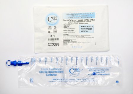 Picture of Intermittent Catheter Kit Cure Catheter™ Closed System / Straight Tip 8 Fr. Without BalloonCB8