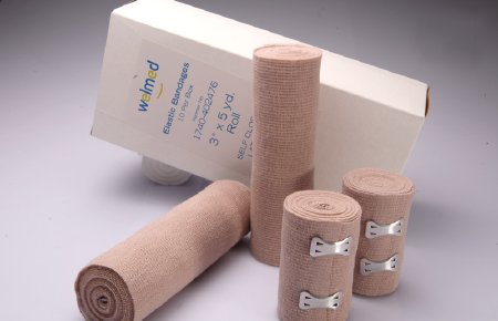 Picture of Elastic Bandage Welmed Premium Weave 3 Inch X 5 Yard Standard Compression Single Hook and Loop Closure Tan NonSterile1740-402476