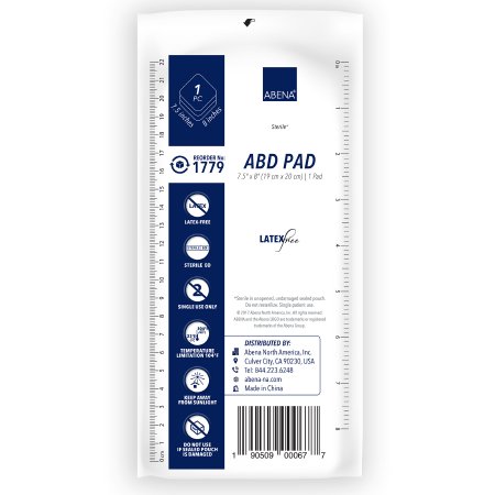 Picture of Abdominal Pad Abena® Nonwoven Cellulose 7-1/2 X 8 Inch Rectangle Sterile1779