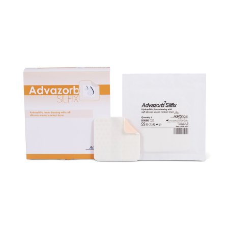 Picture of Silicone Foam Dressing Advazorb Silfix® 4 X 4 Inch Square Non-Adhesive without Border SterileCR4178