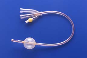 Picture of Foley Catheter Soft Simplastic® 3-Way Couvelaire Tip 30 cc Balloon 22 Fr. PVC664176-000220