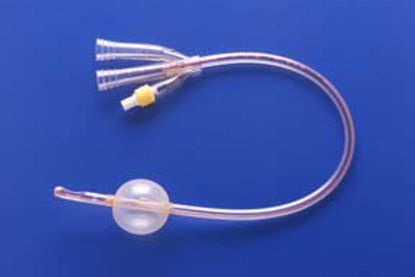 Picture of Foley Catheter Soft Simplastic® 3-Way Couvelaire Tip 30 cc Balloon 22 Fr. PVC664176-000220
