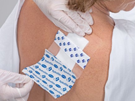 Picture of Transparent Film Dressing Hydrofilm® Rectangle 4 X 5 Inch 4 Tab Delivery Without Label Sterile685758