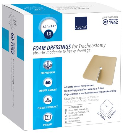 Picture of Foam Dressing Abena® 3-1/5 X 3-1/5 Inch Fenestrated Square Non-Adhesive without Border Sterile1962