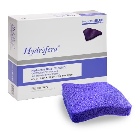 Picture of Antimicrobial Foam Dressing Hydrofera Blue ComfortCel® Interface 6 X 6 Inch Square Without Border SterileHBCC6675